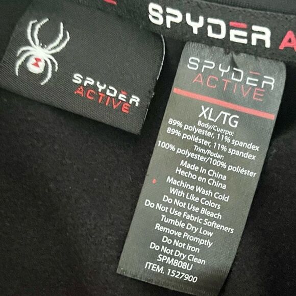 Spyder Active Pro WB Black Performance Pullover. 1/8 zip. Size XL. - Picture 9 of 12
